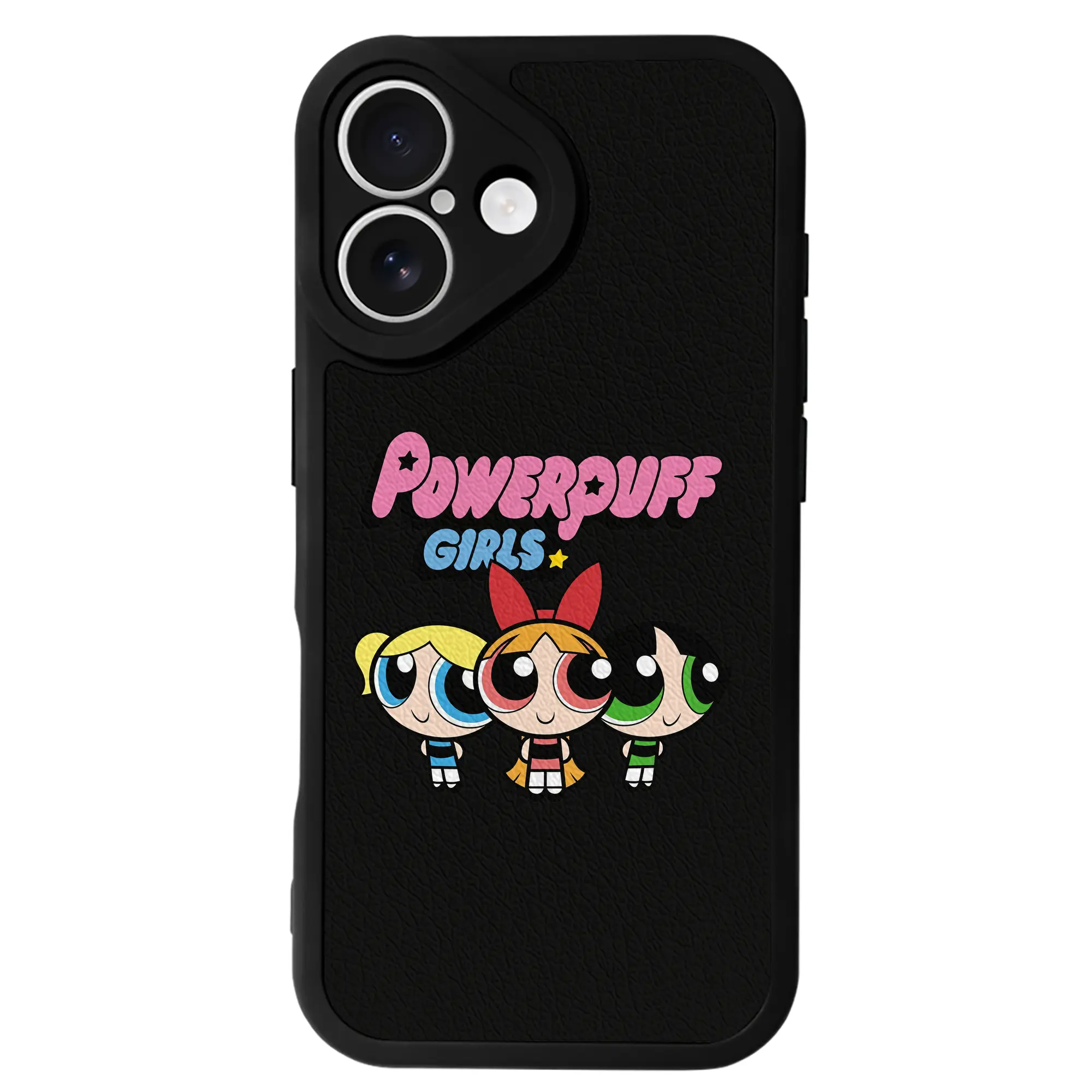 パワパフガールズ グッズ ブロッサム - IPhone 16シリーズ対応 ・ シリコンスマホケース ・ レザー調 ・ 高精度フィット ・ 耐衝撃 ・ ワイヤレス充電対応 ・ 精密カット